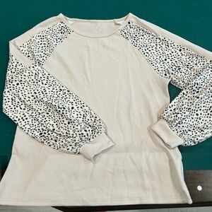 Light Pink Top w/Leopard Sleeves